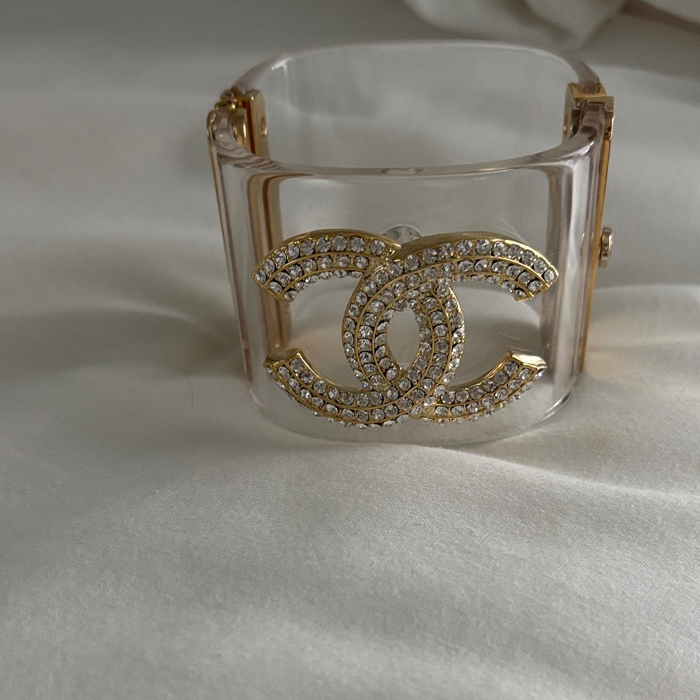 Gold and Crystal Logo Bracelet